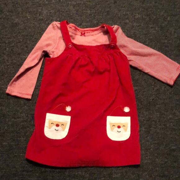 Carter's Brand Girl's Santa Dress & Onesie Outfit Size 18 Months Corduroy - Picture 1 of 5